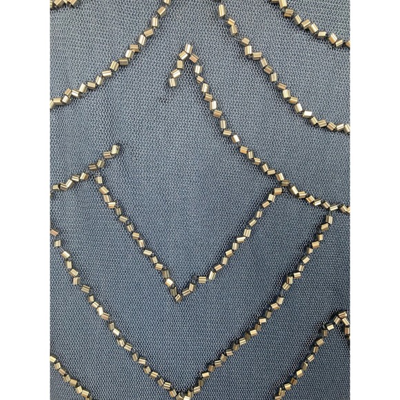 Adrianna Papell Short Sleeve Beaded Blouson Gown in Navy - Picture 10 of 16